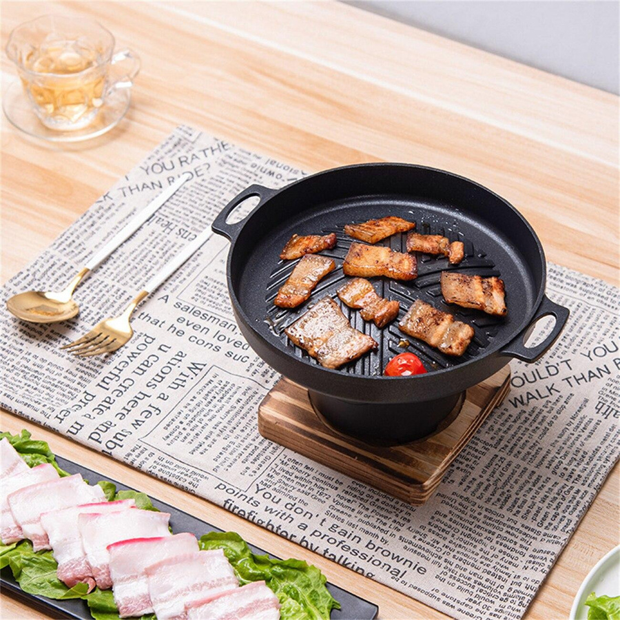 Yiran Furniture Mini-Grill Spirituskocher aus Edelstahl mit abnehmbarer Grillplatte und Fleischwerkzeugen für den Außenbereich - Bild 2