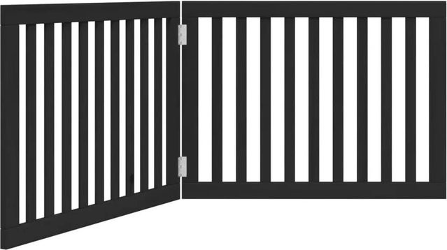 vidaXL Hundetor faltbar aus Pappelholz, 2-teilig, Schwarz, Breite: 160 cm - Bild 1