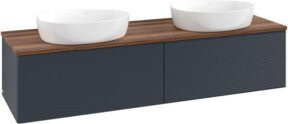 V&B Waschtischunterschrank Antao mit Frontstruktur und integrierter Beleuchtung, Weiß lackiert, B/T: 160 x 50 cm - Bild 1