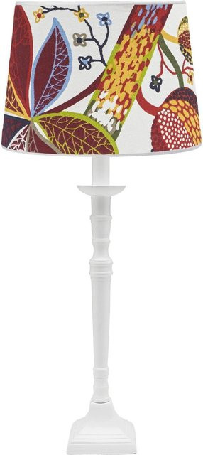 PR Home Salong Tischleuchte in Braun und Multicolour mit Stoffschirm und E27 Fassung, Höhe: 55 cm, Breite: 40 cm, Tiefe: 20 cm - Bild 1