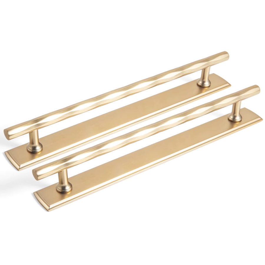 Goo-Ki Möbelgriffe und Schubladengriffe aus Messing und Zinklegierung in Gold mit Rückplatte - Bild 2
