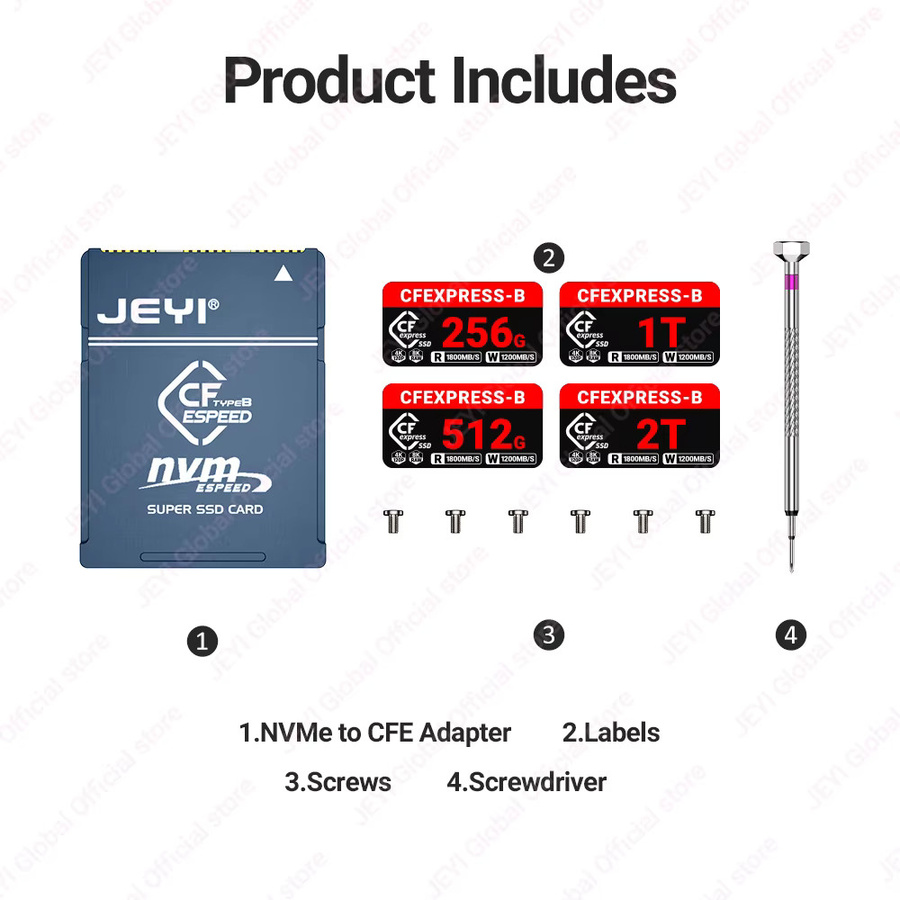 JEYI M.2 NVMe SSD zu CFE Typ-B Aluminium-Adapter PCIe 4.0 für Nikon Z6 Z7 Z9 R3 R5 D6 und Canon R3 R5C - Bild 6