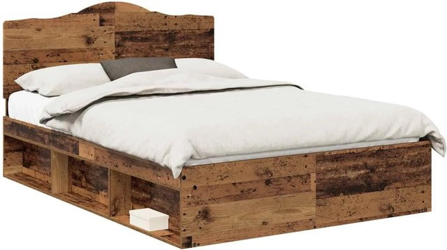 vidaXL Bettrahmen aus massivem Kiefernholz in Braun, B/T/H: 140 x 190 cm - Bild 1