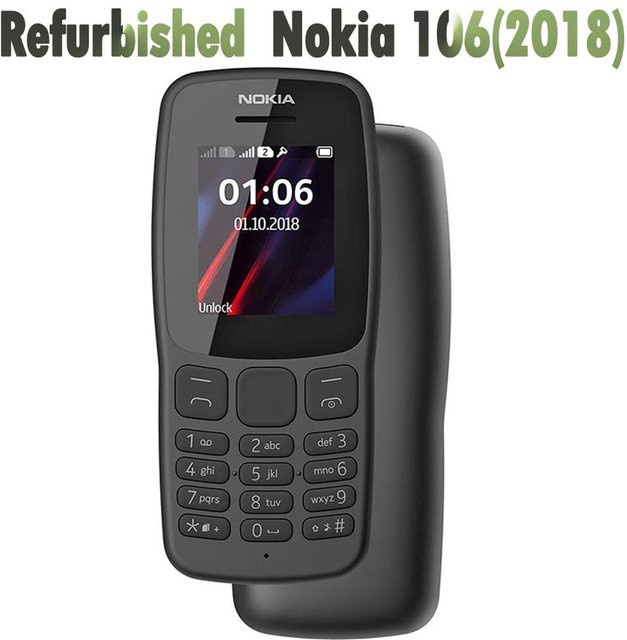 Refurbished Nokia 106 (2018) Dual-SIM Mobiltelefon in Schwarz - Bild 1