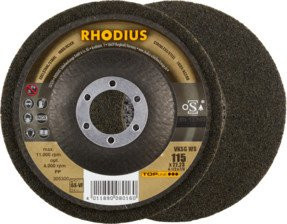 Rhodius TOPline VKSG WS Vlieskompaktscheibe Schwarz Durchmesser: 115 mm, Bohrung: 22,23 mm, Körnung: 6S-very fine - Bild 1