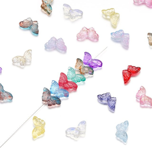 AGCFABS Schmetterling Charms, Glas, Bunt, Unisex, 8*15mm - Bild 1