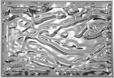Kartell Dune Tablett in Silber und Transparent, rechteckiges Tabletop mit abstraktem Design
