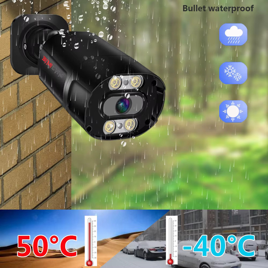 SIMICAM UltraHD 4K 8MP Turret PoE IP-Sicherheitskamera mit Farb-Nachtsicht und Menschenerkennung, Schwarz - Bild 3
