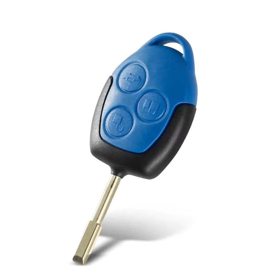 KEYYOU 10er Set Ersatz Schlüsselgehäuse für Ford Transit Connect Mk7 2006-2014 mit 3 Tasten in Blau - Bild 2