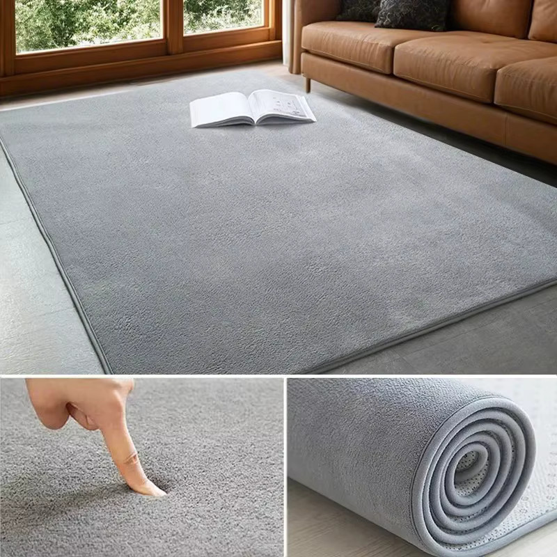 VIKAMA Moderner Korallensamt-Teppich in Braun, weicher Rechteckteppich aus Polyester für Wohnzimmer, Schlafzimmer und Kinderzimmer, Breite: 120 cm - Bild 2