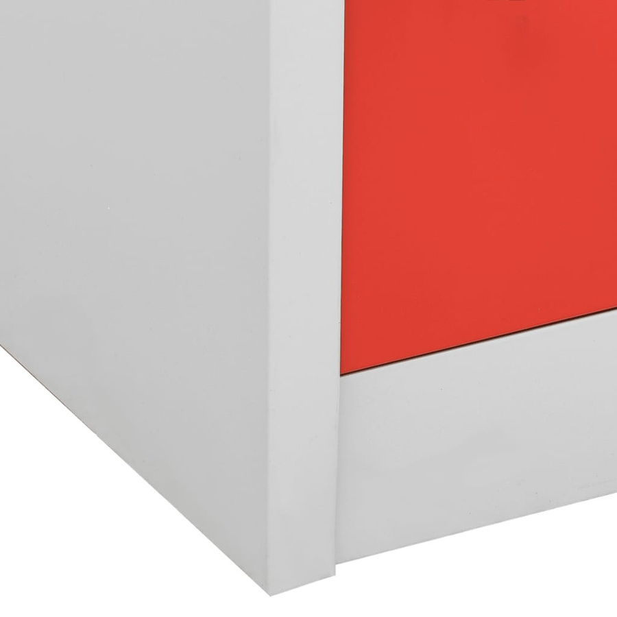 vidaXL Schließfachschrank aus Stahl in Grau und Rot mit Schloss, B/T/H: 90 x 45 x 92,5 cm - Bild 2