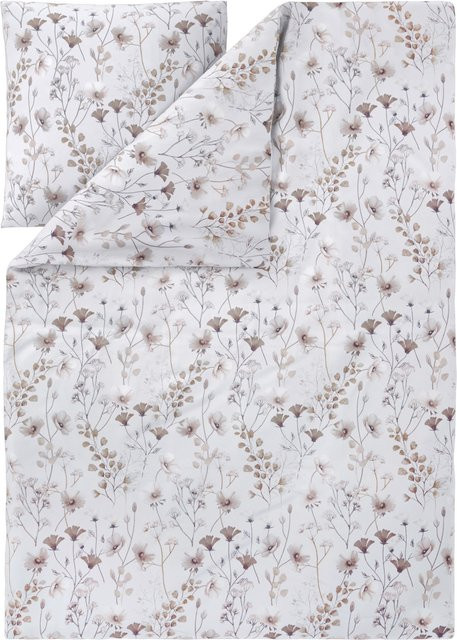 LIVARNO Mikrofaser-Satin-Bettwäsche Wendebettwäsche mit Kissenbezug, Weiß, B/H: 135 x 200 cm, Kissen: 80 x 80 cm - Bild 1