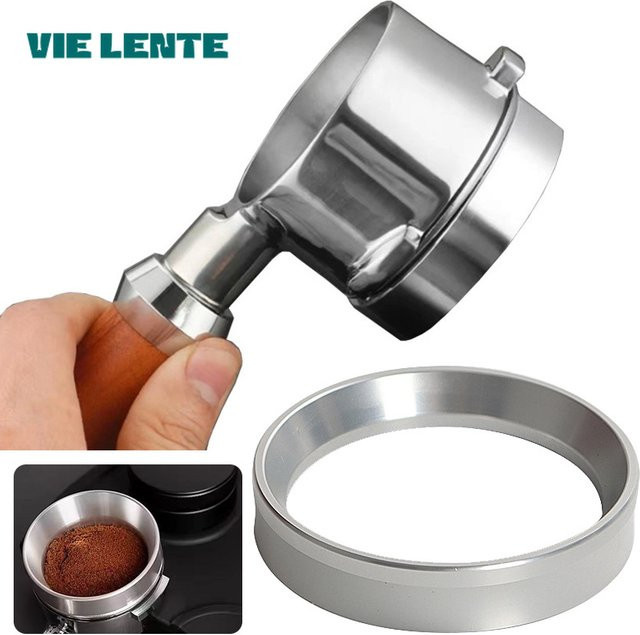 Magnetischer Kaffee-Dosierring aus Edelstahl in Silber für Delonghi und Breville E61 Siebträger, Espresso-Dosiertrichter für 51 mm, 53 mm und 58 mm - Bild 1