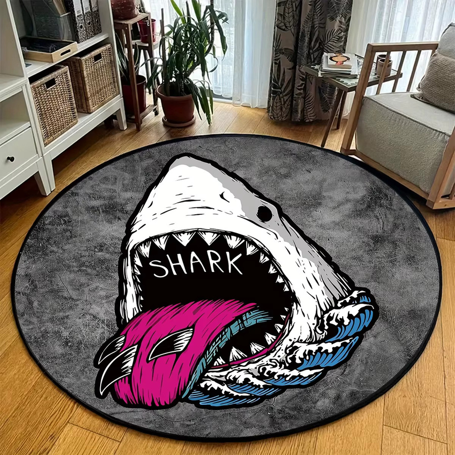 VIKAMA Hai Teppich mit Cartoon-Design in Multicolour für Wohnzimmer und Schlafzimmer, B/T: 80 x 80 cm - Bild 2