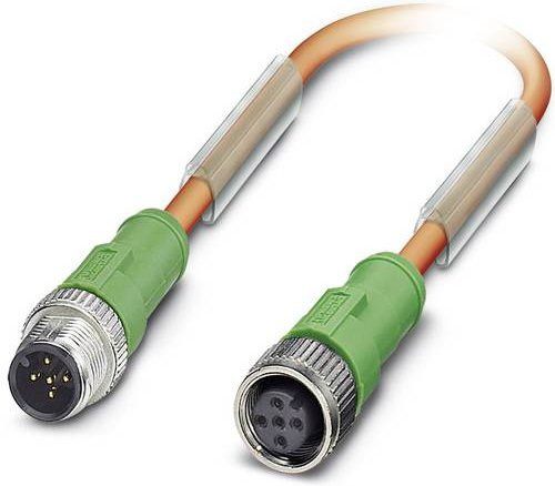 Phoenix Contact Sensor-Aktor-Steckverbinder M12 Stecker gerade und Buchse gerade, orange, Kabellänge: 1,00 m - Bild 1
