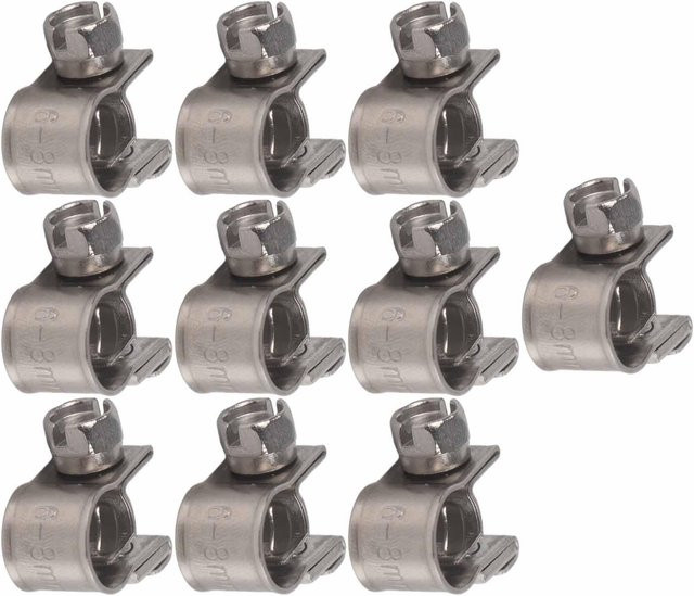 10 Stück Koogeelife Mini Kraftstoffleitung Schlauchschellen aus Edelstahl in Silber, Durchmesser: 6 mm bis 20 mm - Bild 1