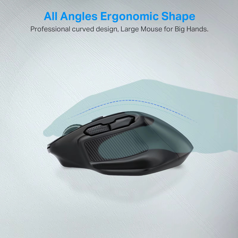E-YOOSO X-31 Kabellose Ergonomische Gaming-Maus 2,4 G mit 4800 DPI in Schwarz für PC, Mac und Laptop - Bild 2
