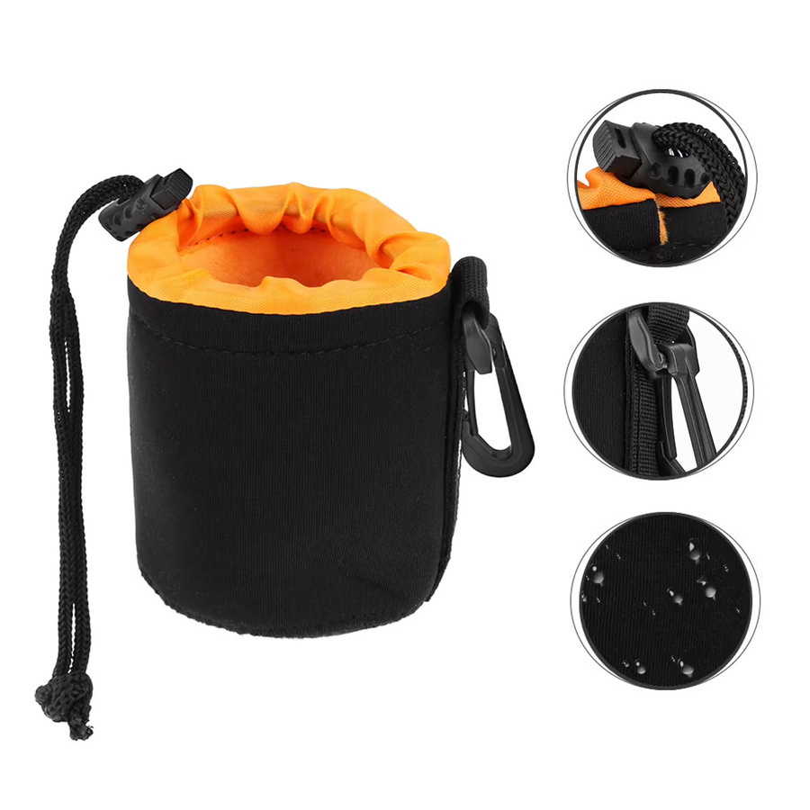 Wasserdichte Neopren Objektivschutzhülle mit Kordelzug in Schwarz für Canon und Sony Digitalkameras - Bild 4