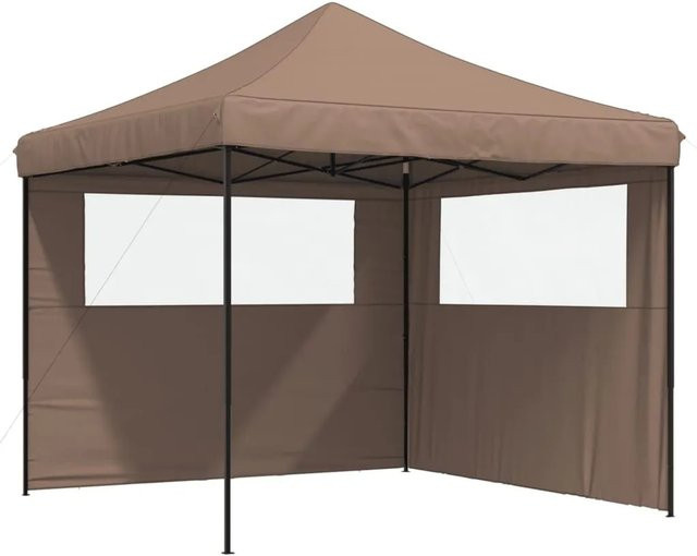 vidaXL Partyzelt Faltbar Pop-Up mit 2 Seitenteilen Braun B: 315 cm, T: 292 cm, H: 292 cm - Bild 1