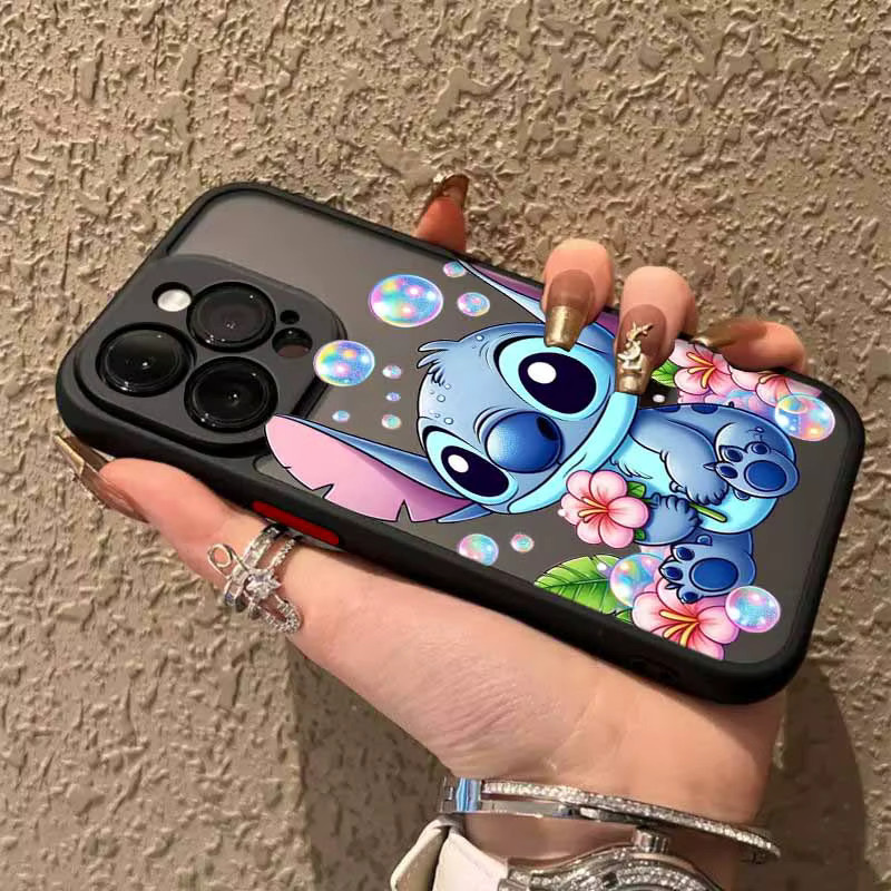 Stitch The Baby Handyhülle für iPhone 17 Air 16 15 14 13 12 11 Pro Max Plus – Mattierte, durchscheinende und weiche Schutzhülle in Multicolour - Bild 2