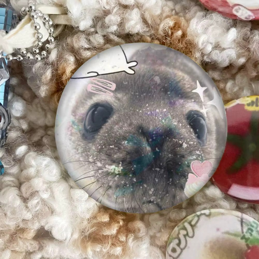 Seal Sea Weißblech-Brosche, Figuren-Motiv, Unisex - Bild 4
