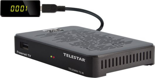 Telestar TELEMINI T2 IR DVB-T2-Receiver in Schwarz mit USB-A und Ethernet/LAN - Bild 1