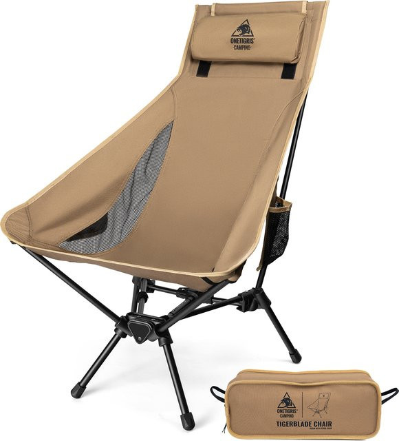 OneTigris Tigerblade Campingstuhl faltbar in Grün für Trekking, Angeln und Garten - Bild 1