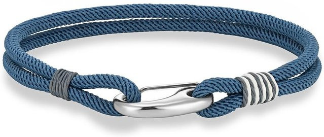 YULIN Armband, Edelstahl, geflochtenes Seil, blau, 19cm, Unisex - Bild 1