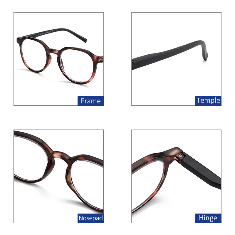 ZENOTTIC Korrektionsbrille, rund, Vollrand, Kunststoff, Unisex, Anti-Blaulicht - Bild 2
