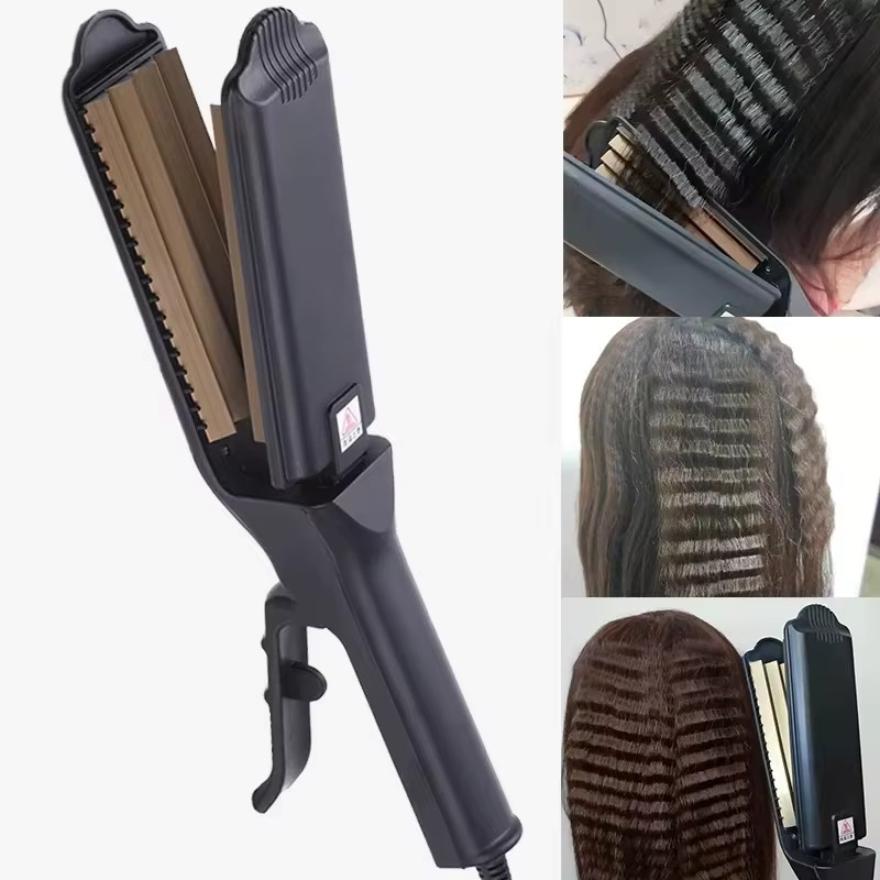 Keramik-Crimper-Eisen, Lockenstab mit Wellenplatte, antistatisch - Bild 6