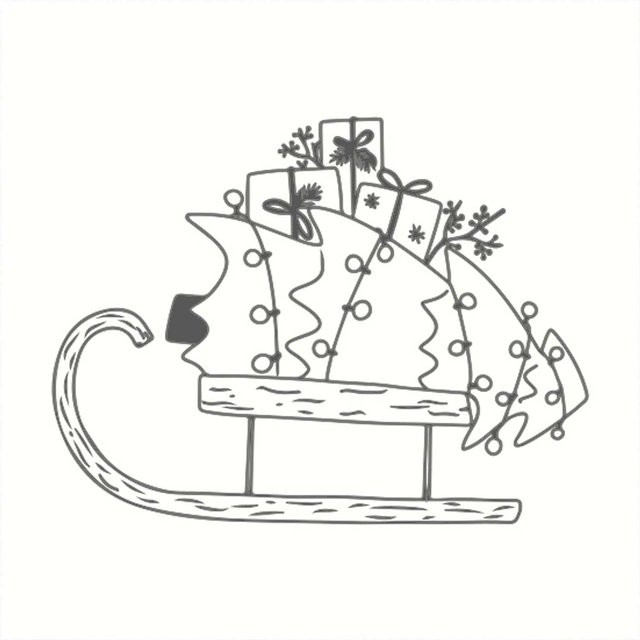 May&Berry Stempel Schlitten weiß B/B: 45 x 45 mm - Bild 1