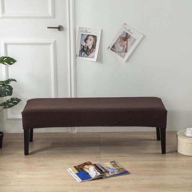 Elastischer Jacquard-Bankbezug in Kaffeebraun aus Stretch-Material für Esszimmer und Schlafzimmer - Bild 1