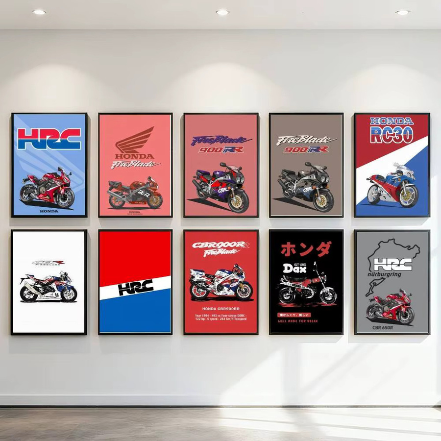 Kayou Honda Racing HRC Poster Kunstdruck im Anime-Stil, Mehrfarbig, B: 15,0 cm, H: 15,0 cm - Bild 2