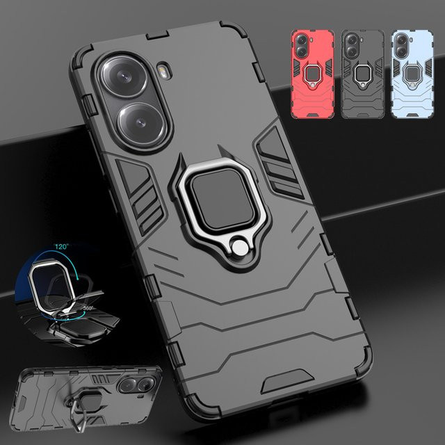 Magnetische Handyhülle mit Ring-Halterung für Xiaomi Poco X7 Pro in Blau oder Schwarz - Bild 1