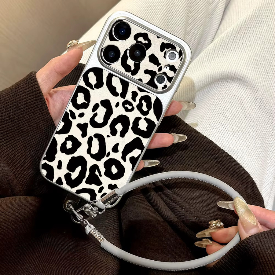 AKABEILA Handyhülle mit Lanyard im Leopardenmuster für iPhone, stoßfeste Silikonhülle in Multicolour - Bild 2