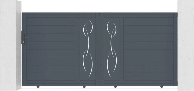 Casanoov Elektrisches Schiebetor Life aus Aluminium in Grau inklusive Schiebetorantrieb Ranger C300, B: 350 cm, H: 140 cm - Bild 1