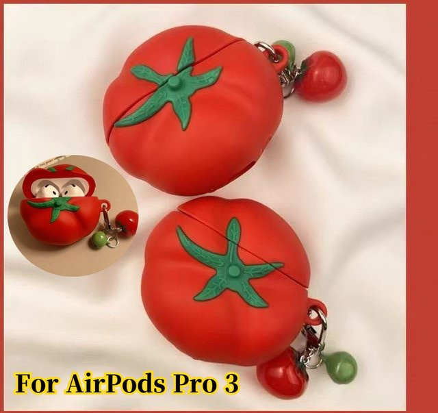DO AS YOU WISH Schutzhülle in Rot mit Tomaten-Design für AirPods Pro und AirPods 4 - Bild 1