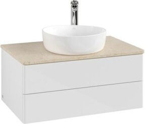 V&B Waschtischunterschrank Antao ohne Frontstruktur in Weiß, B/T/H: 80 x 36 x 50 cm - Bild 1