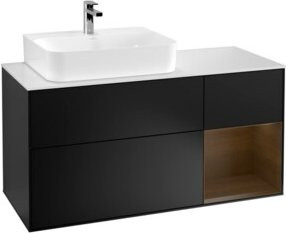 V&B Waschtischunterschrank Finion mit Wandbeleuchtung, Schwarz lackiert, Breite: 120 cm, Tiefe: 50,1 cm, Höhe: 50,1 cm - Bild 1