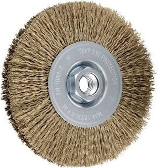 PFERD Rundbürste ungezopft RBU für Winkelschleifer, Durchmesser: 125 mm, Breite: 15 mm, Messingdraht 0,20 mm, M14 Gewinde - Bild 1