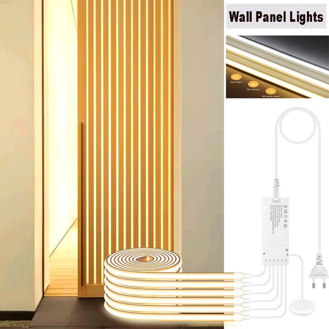 Rybakov Neon-COB-LED-Streifen in Warmweiß, Selbstklebender Silikon-LED-Band für Wandverkleidung und Unterschränke, 24 V - Bild 1