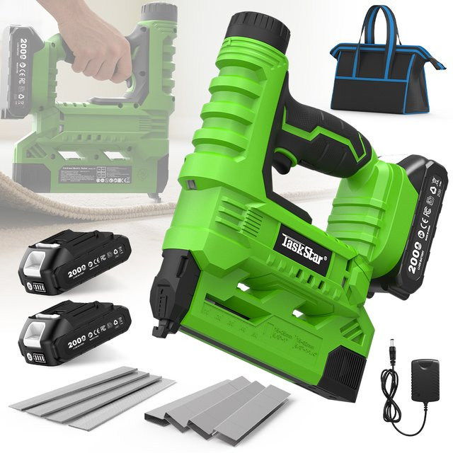 Taskstar 2 in 1 elektrische Nagelpistole und Akku-Hefter für Makita 18 V Akkus, 18 Gauge Brad Nailer, Grün - Bild 1