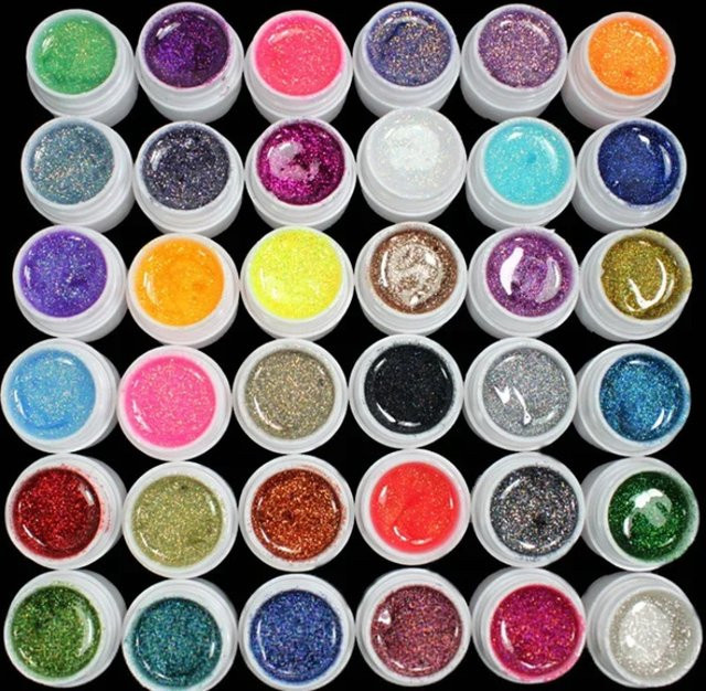 FUNMIX Glitter Acryl Pulver Set, 36 Farben, Schimmernd - Bild 1