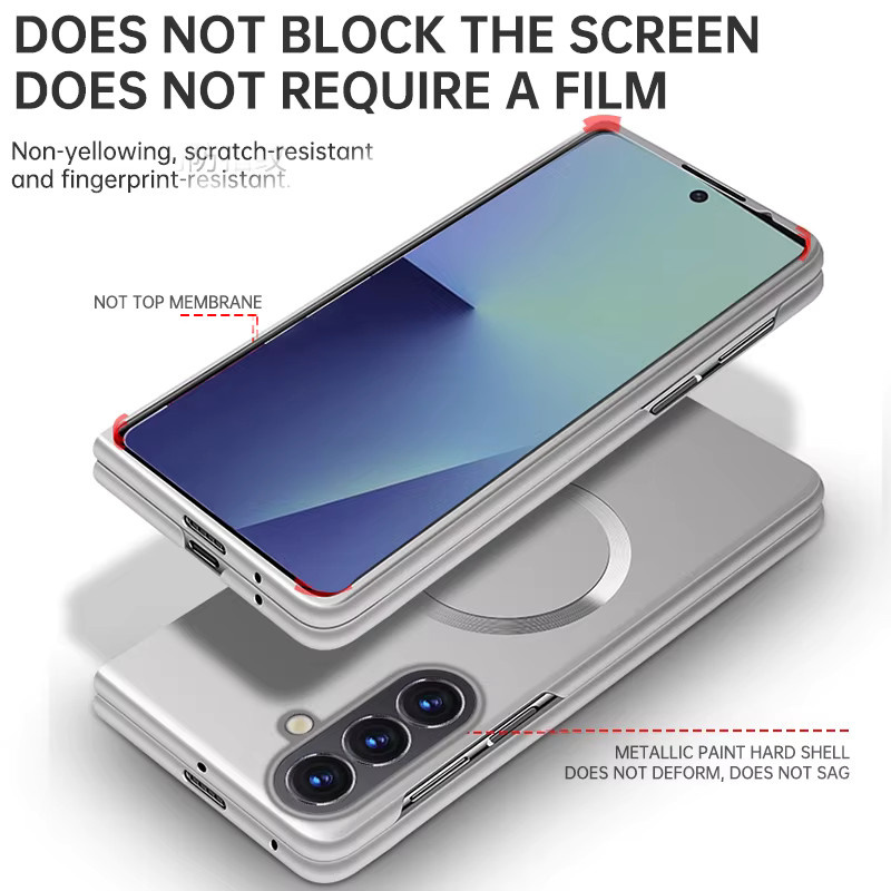 Stoßfeste Samsung Galaxy Z Fold Schutzhülle mit MagSafe-Funktion und Metallic-Lackierung in Gold - Bild 1
