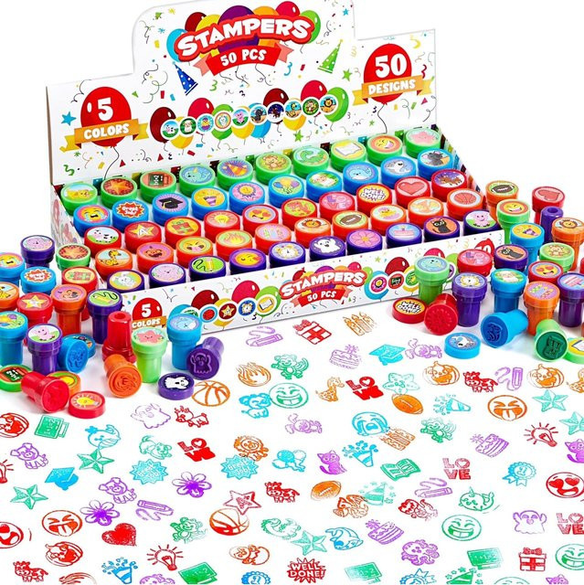 Joyfy 50 Stück Selbstfärbende Stempel für Kinder in Multicolour - Bild 1