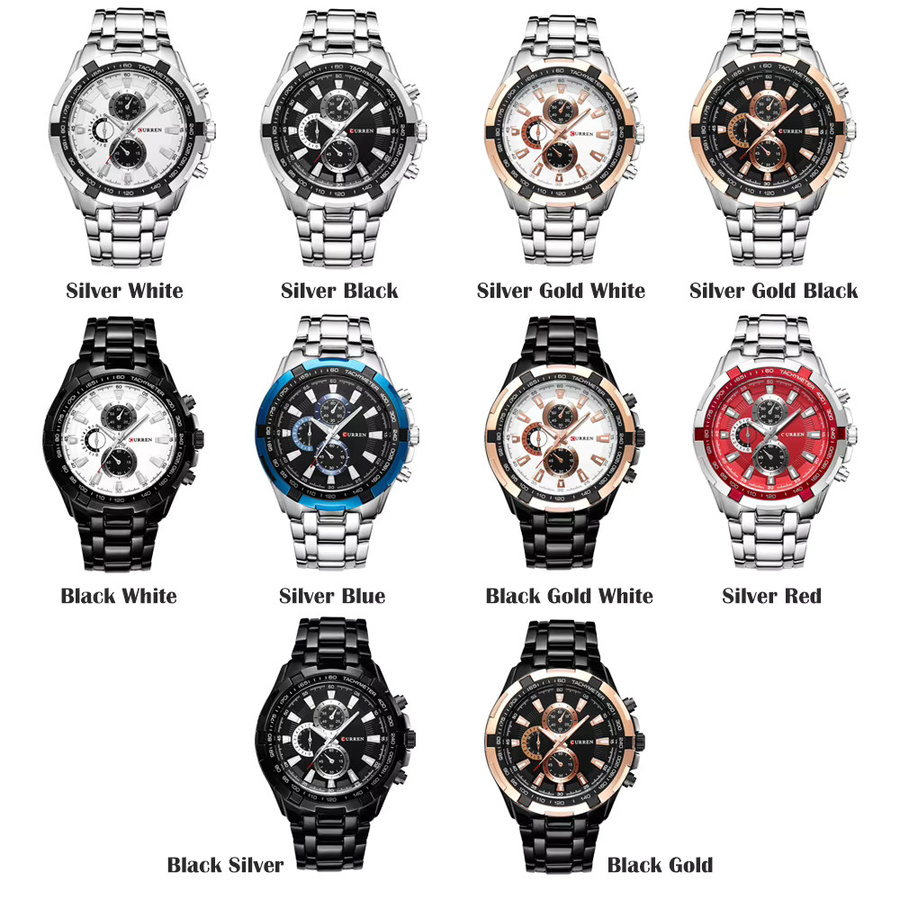 CURREN Armbanduhr, Quarz, Edelstahl, Silber, Herren - Bild 2