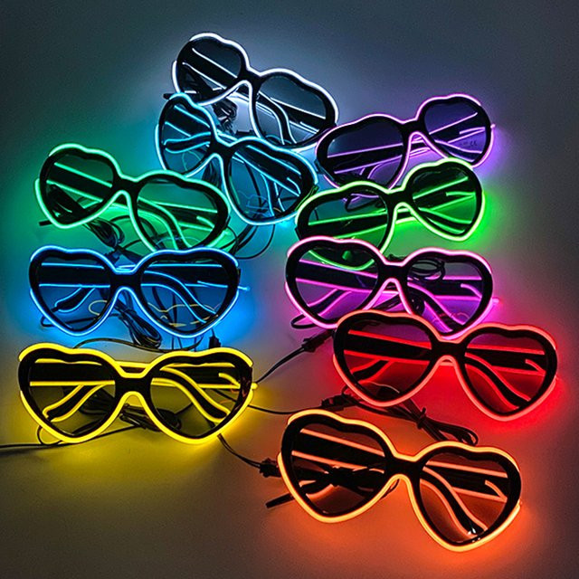 YEAHUI EL Herzförmige Sonnenbrille, Vollrand, Kunststoff, Damen, Pink, Green, Multicolour - Bild 1