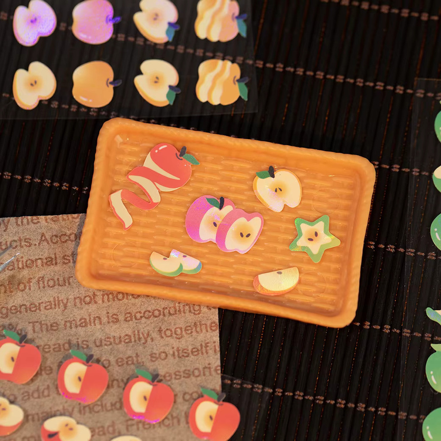 Bobo Kawaii Apple Serie Stanzaufkleber aus Papier in Multicolour für dein DIY Tagebuch, Scrapbook und Planer, 2 Blatt - Bild 5