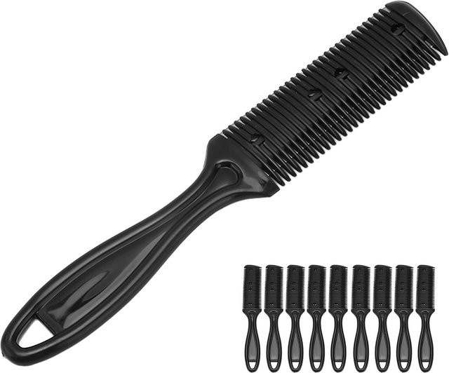 Koogeelife Haarschneidekamm mit Klingen, 10 Stück, Schwarz - Bild 1