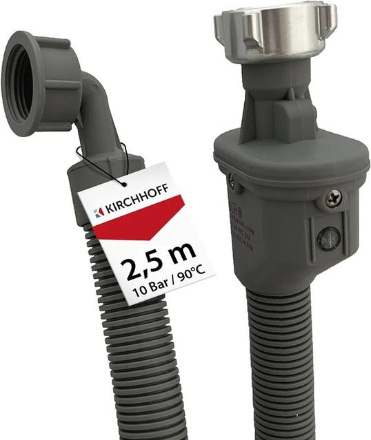 Kirchhoff Sicherheits-Zulaufschlauch in Grau, 24,2 mm (3/4 Zoll IG), Länge: 2,5 m - Bild 1